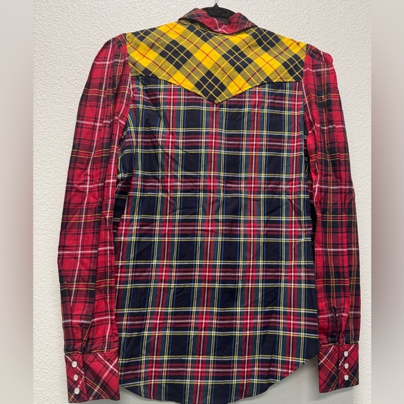 NWT Petersyn Red and Yellow Aldrich Tartan Plaid Button Down Shirt, Size XS - Picture 7 of 7